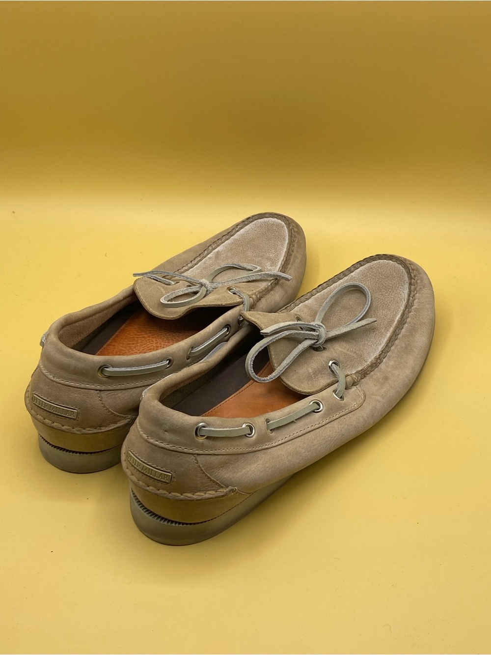 Peter Millar Men's Suede Boat Shoes in Beige - Picture 4 of 4